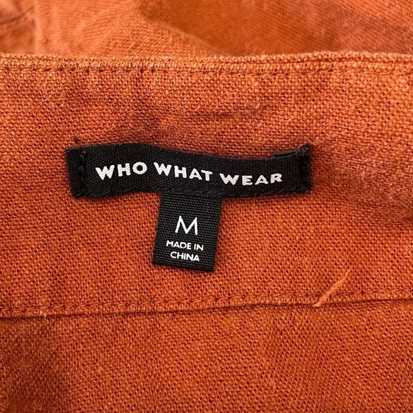 Who What Wear Tan Puffy Sleeves Oversized Dress - Picture 6 of 7